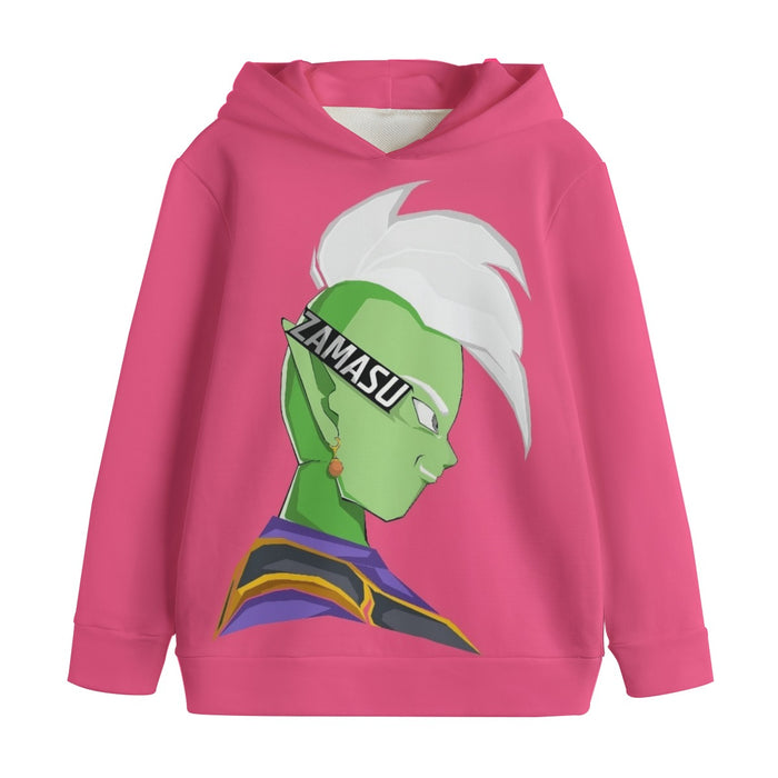 Dragon Ball Super Cool Grin Zamasu Potara Earring Pink Kids' Hoodie