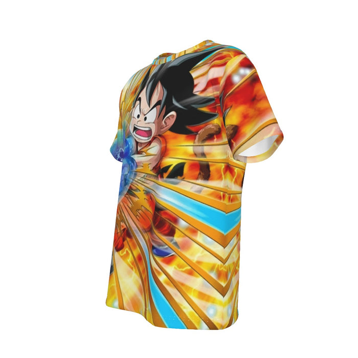 Dragon Ball Energy Kid Goku Blue Kamehameha T-Shirt