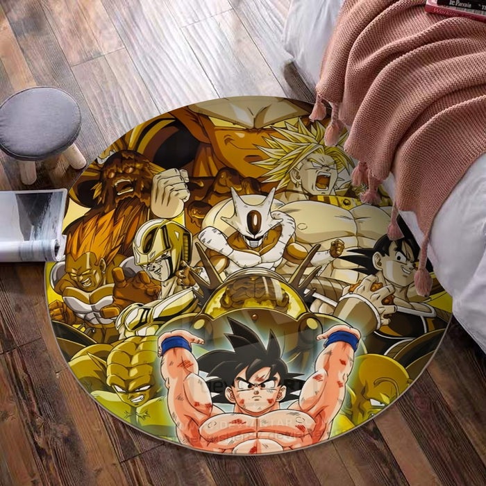 DBZ Goku Spirit Bomb Destroy Villains Cooler Broly Namek Golden Round Mat