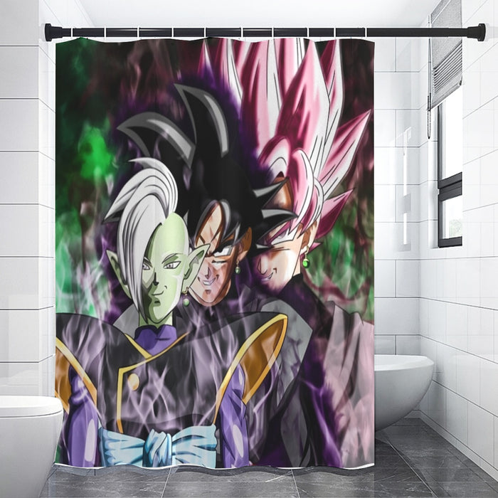 Dragon Ball Super Zamasu Goku Black Goku Rose Cool Shower Curtain