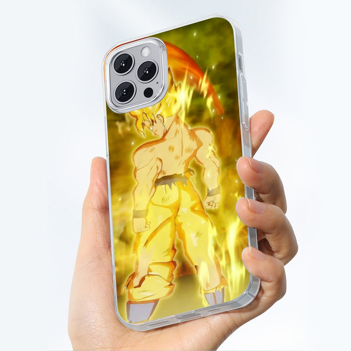 Dragon Ball Goku Super Saiyan Battle Posture Aura Style Iphone 14 Case