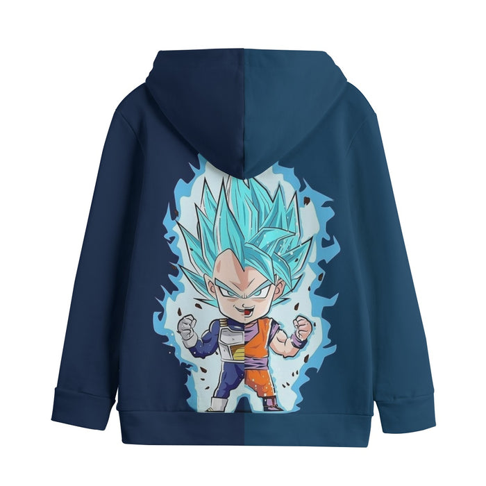 DBZ Goku Vegeta SSGSS God Blue Super Saiyan Chibi Sketch Kids' Hoodie