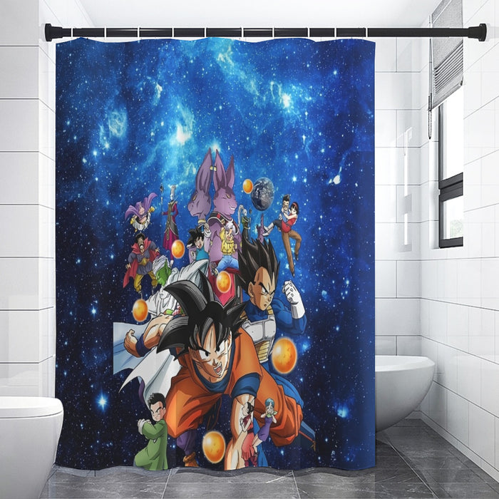 Dragon Ball Super Destruction Gods Goku Vegeta Shower Curtain