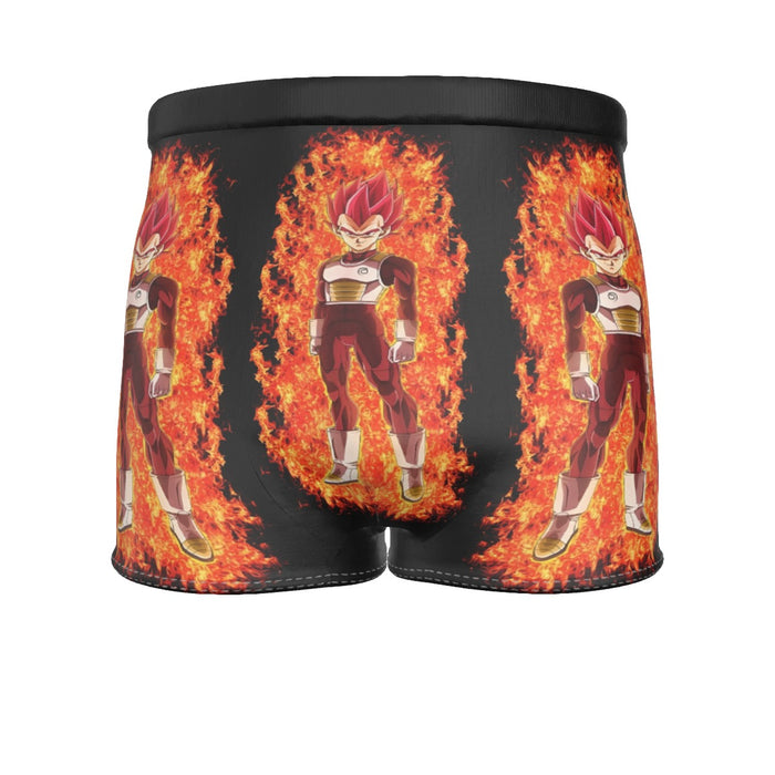 DBZ Vegeta Super Saiyan God Whis Symbol Fire Aura Streetstyle Men's Boxer Briefs