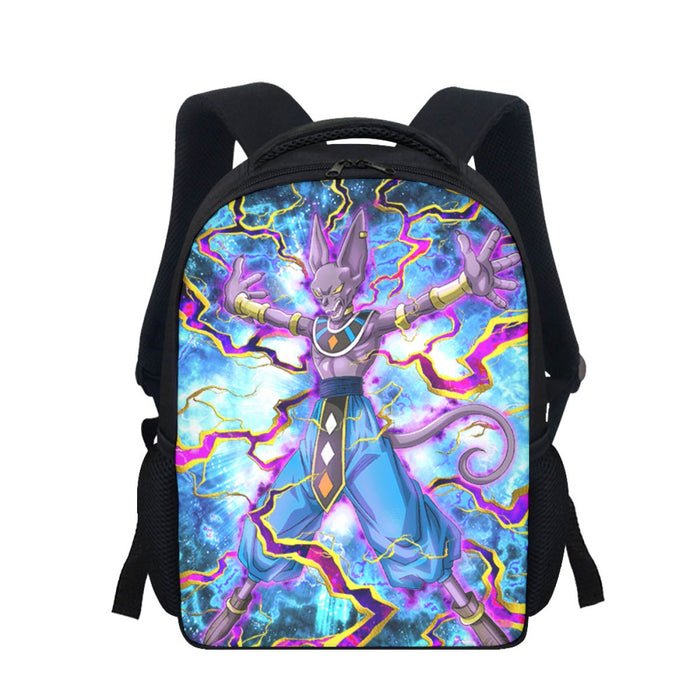 Dragon Ball Super Beerus Destruction God Egyptian Cat Vibrant Design Backpack