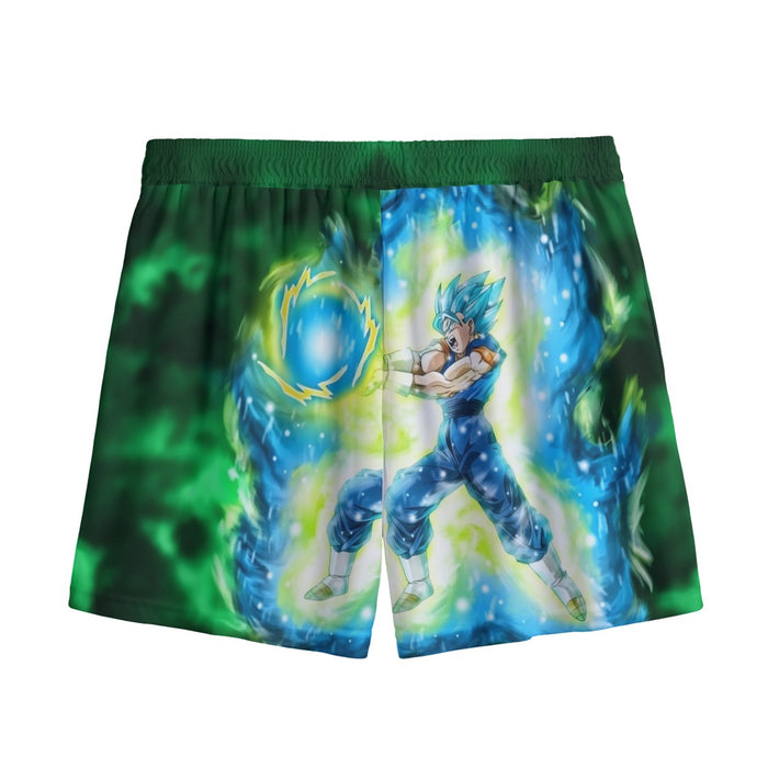 DBZ Goku Super Saiyan Blue SSGSS Kamehameha Power Attack Mesh Shorts