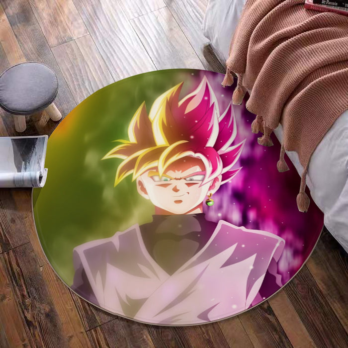 Dragon Ball Super Saiyan Black Goku Rose 2 Epic Style Round Mat