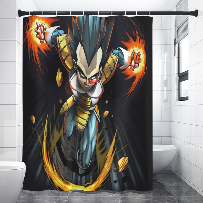Dragon Ball Armored Vegeta Double Galick Cannon Dope Shower Curtain