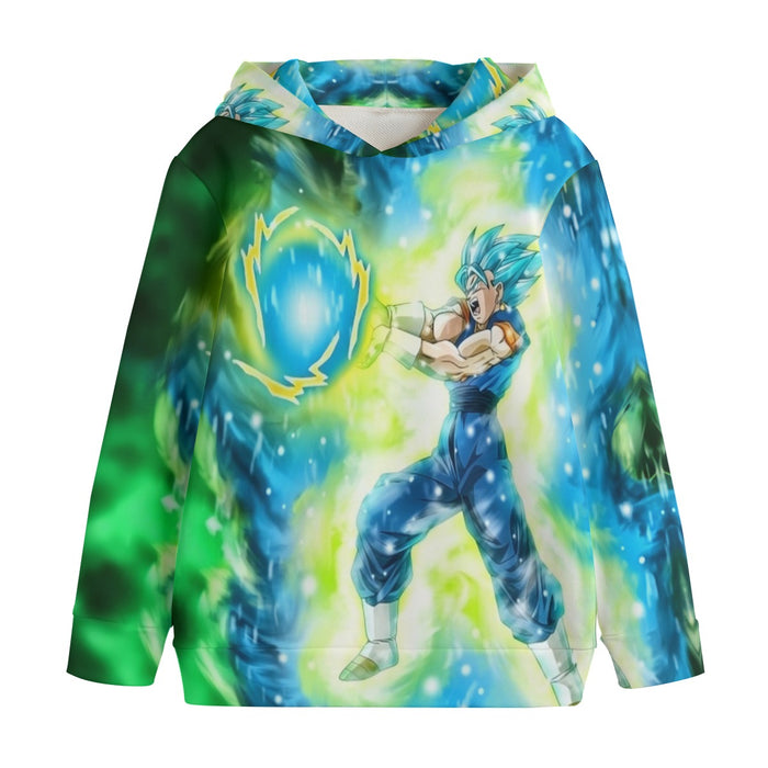 DBZ Goku Super Saiyan Blue SSGSS Kamehameha Power Attack Kids' Hoodie