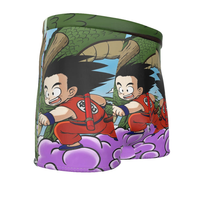 Dragon Ball  Kid Goku Flying With Shenron Men's Boxer Briefs