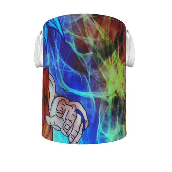 DBZ Goku Super Saiyan God Blue SSGSS Power Aura Fire Theme Design Laundry Basket