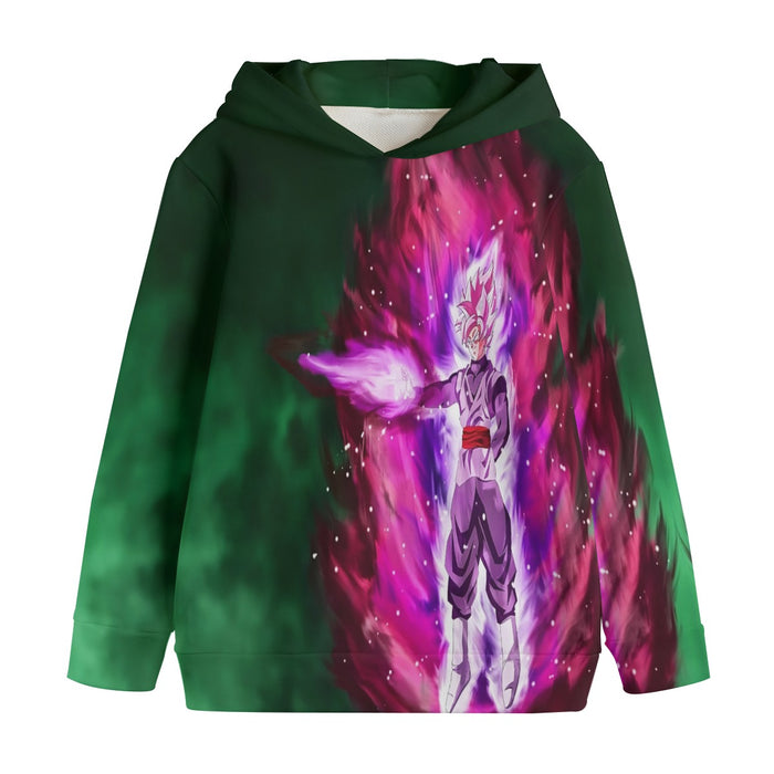 Goku Black Super Saiyan Rose Power Aura Streetwear Design Kids' Hoodie