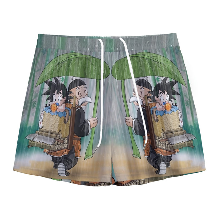 DBZ Kid Goku Super Saiyan Grandpa Gohan Cover Rain Cute Design Mesh Shorts