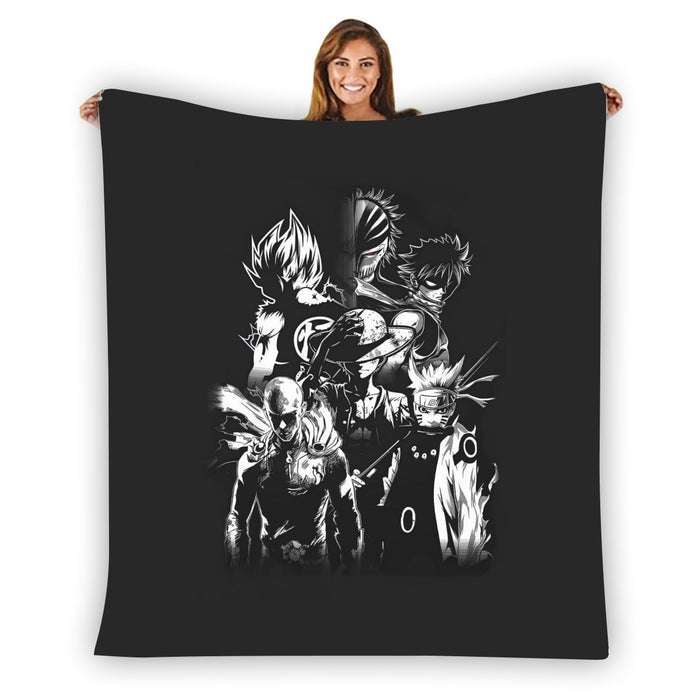 DBZ Goku Naruto Saitama Luffy Natsu Ichigo Dope Anime Blanket