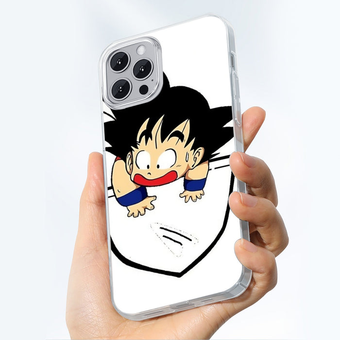 Smiling Goku On Pocket Of Dragon Ball Z Iphone 14 Case