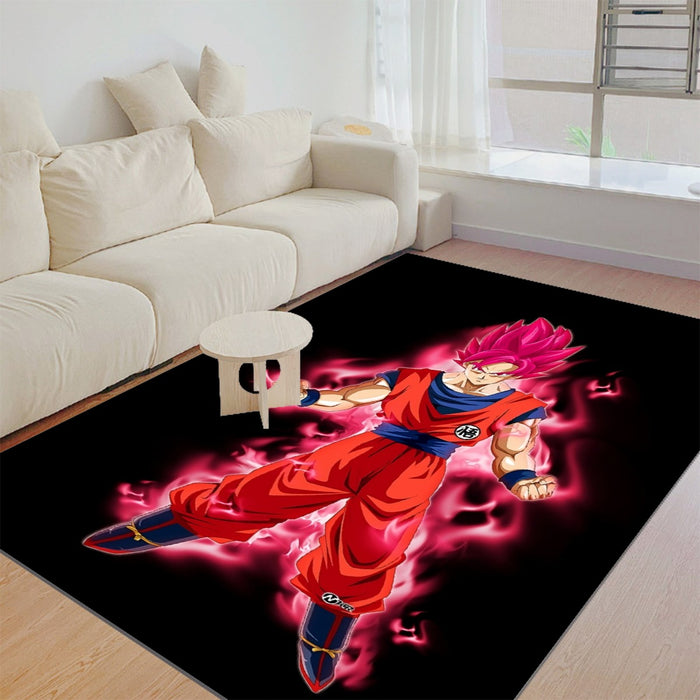 Dragon Ball Super Son Goku Red Kaioken Ultra Instinct Rug