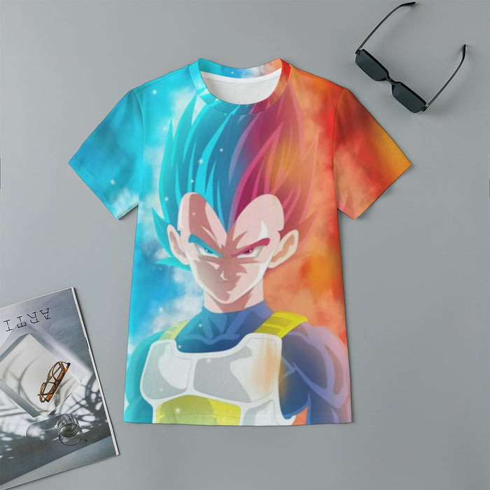 DBZ Vegeta Super Saiyan God Blue SSGSS Cool Portraits Kids T-Shirt