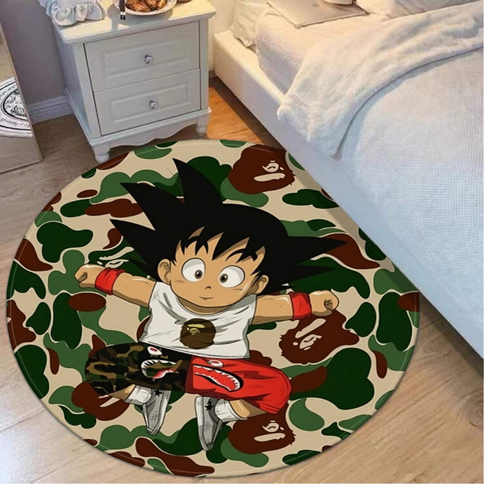 Dragon Ball Jumping Kid Goku Camouflage Round Mat