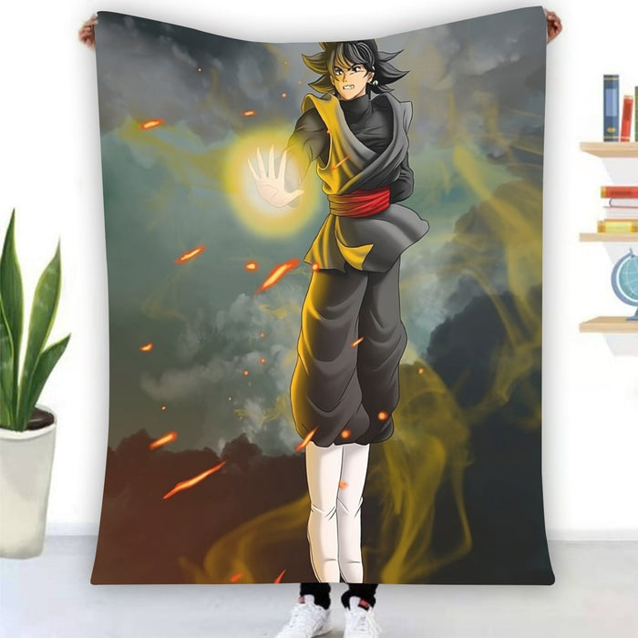 DBZ Goku Black Zamasu Potara Fusion Realistic Drawing Style Cool Blanket