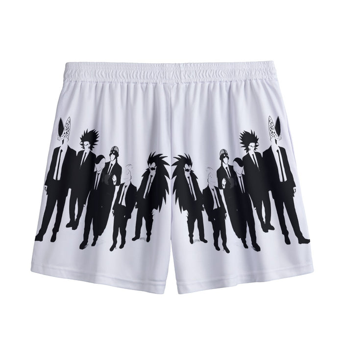 Dragon Ball Characters With Reservoir Dogs Movie Pose Mesh Shorts