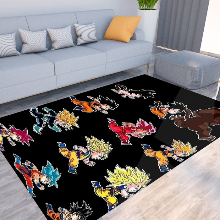 Dragon Ball Anime Son Goku All Form Transformation Rug