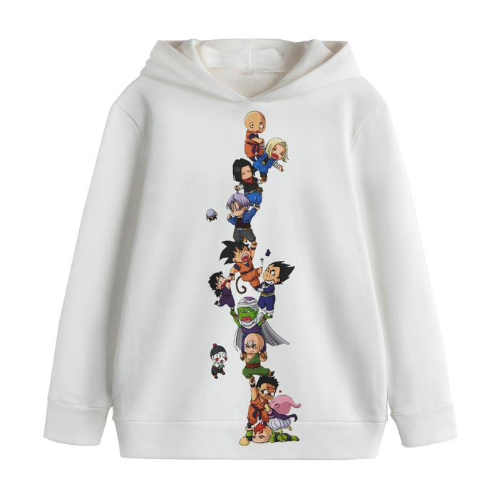 Dragon Ball Z Cute Adorable Chibi DBZ Characters White Kids' Hoodie