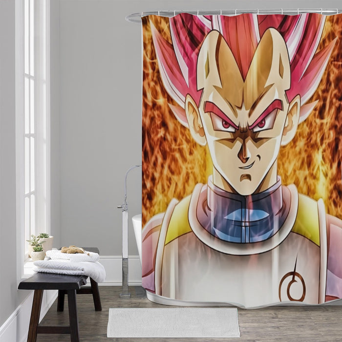 Dragon Ball Super Saiyan God Red Vegeta Cool Casual Shower Curtain