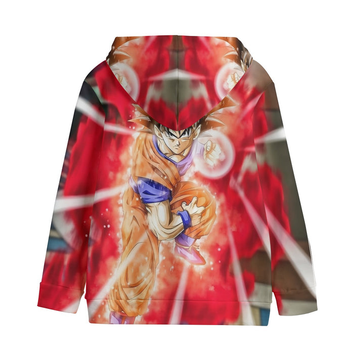 Dragon Ball Super Goku Red Kaioken Energy Epic Punch Kids' Hoodie