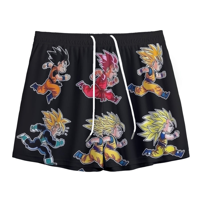 Dragon Ball Anime Son Goku All Form Transformation Mesh Shorts