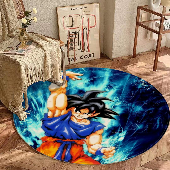 Dragon Ball Z Son Goku Cool Blue Aura Energy Ball Round Mat