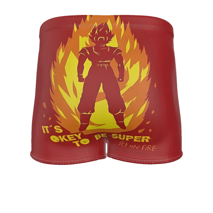 Dragon Ball Z Son Goku On Fire Its Okay To Be Super Saiyan Men's Boxer Briefs