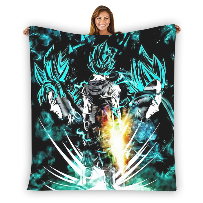 Dragon Ball Gogeta Super Saiyan Power Up Potara Fusion Design Blanket