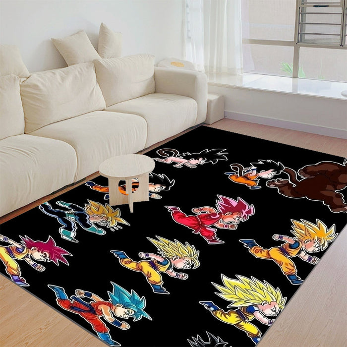 Dragon Ball Anime Son Goku All Form Transformation Rug