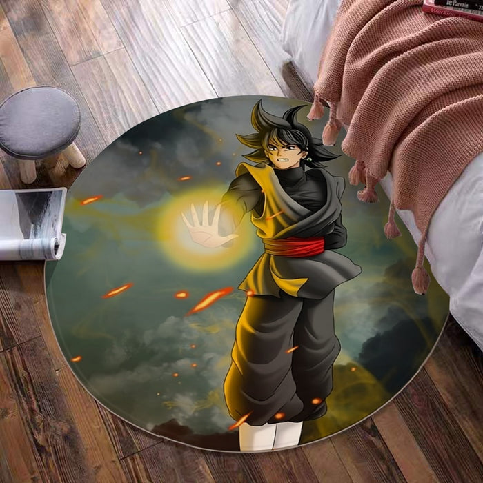 DBZ Goku Black Zamasu Potara Fusion Realistic Drawing Style Cool Round Mat