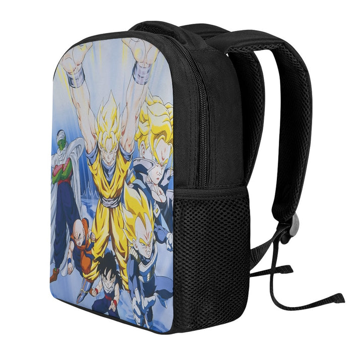 DBZ Goku Saiyan Spirit Bomb Vegeta Piccolo Gohan Trunks Vibrant Design Backpack