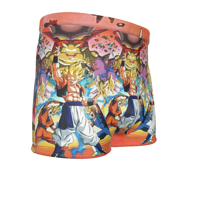 DBZ Goku Vegeta Fusion Saiyan Gogeta Colorful Design Streetwear Men's Boxer Briefs