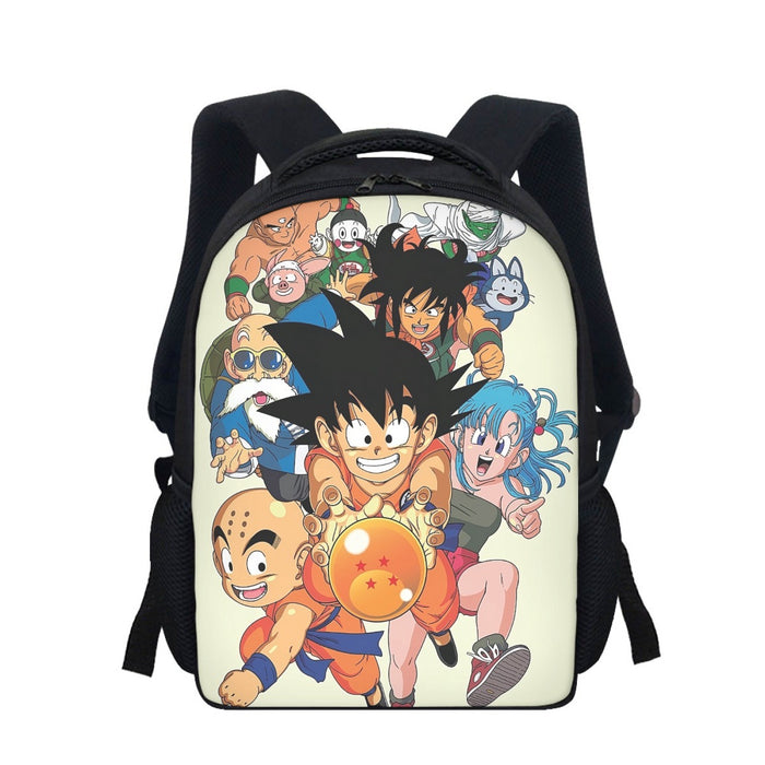 DBZ Kid Goku Master Roshi Bulma Krillin Chasing Dragon Ball Funny Backpack
