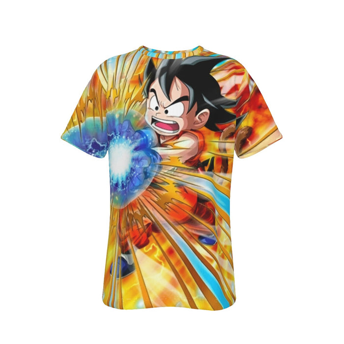 Dragon Ball Energy Kid Goku Blue Kamehameha T-Shirt