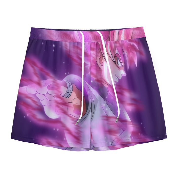 Dragon Ball Super Saiyan Black Goku Rose Cool Casual Mesh Shorts