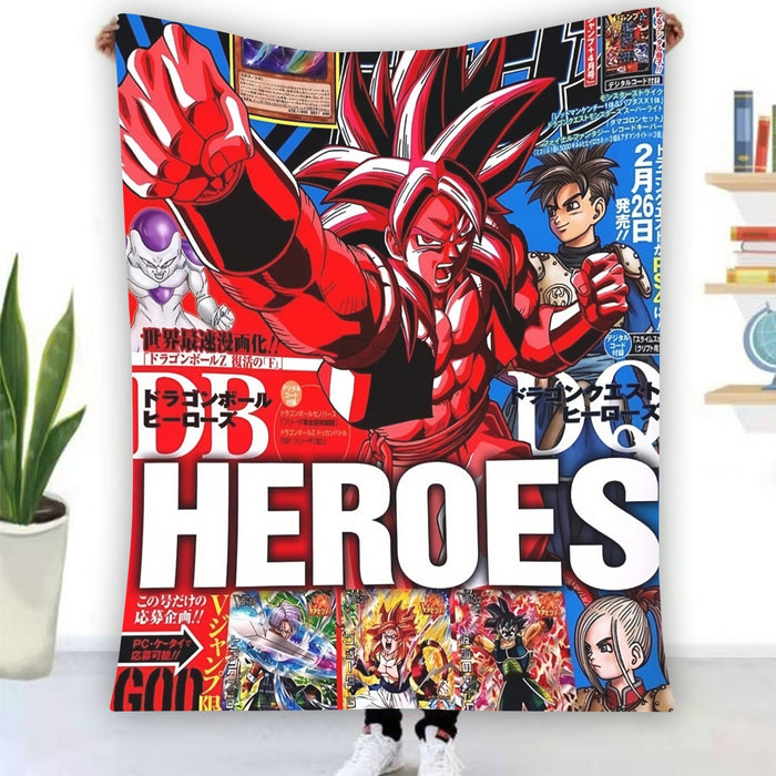 Japan Magazine Full Cover Gogeta Heroe SSJ4 Stylish 3D Blanket