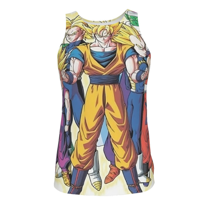 DBZ Goku Vegeta Super Saiyan Krillin Piccolo All Heroes Vibrant Design Tank Top