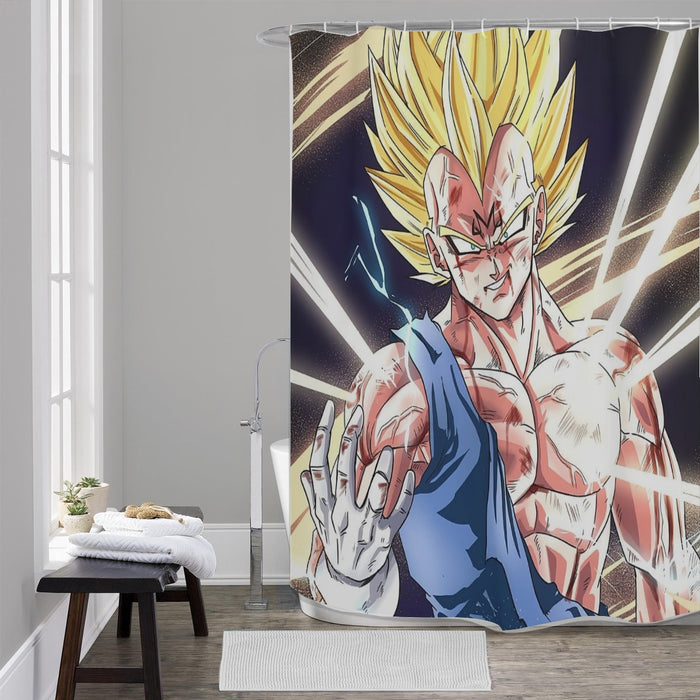 DBZ Majin Vegeta Saiyan Prince Fight Injure Manga Style Trending Shower Curtain