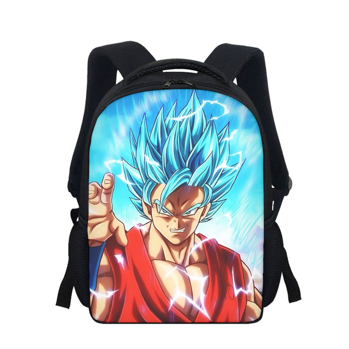 Dragon Ball Super Shirt  Goku Blue Lightning SSGSS Design Backpack