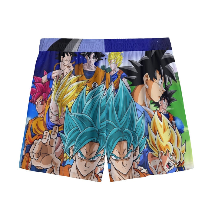 DBZ Goku Saiyan God Blue SSGSS Whis Symbol Cool Design Mesh Shorts