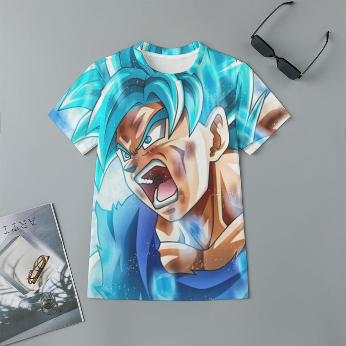 Dragon Ball Goku Blue Kaioken Ultra Instinct Epic 3D Kids T-Shirt