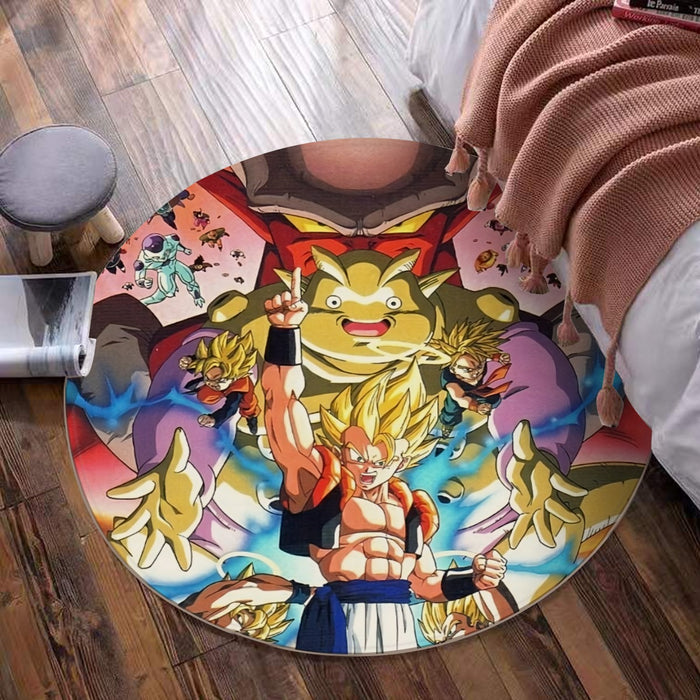 DBZ Goku Vegeta Fusion Saiyan Gogeta Colorful Design Streetwear Round Mat