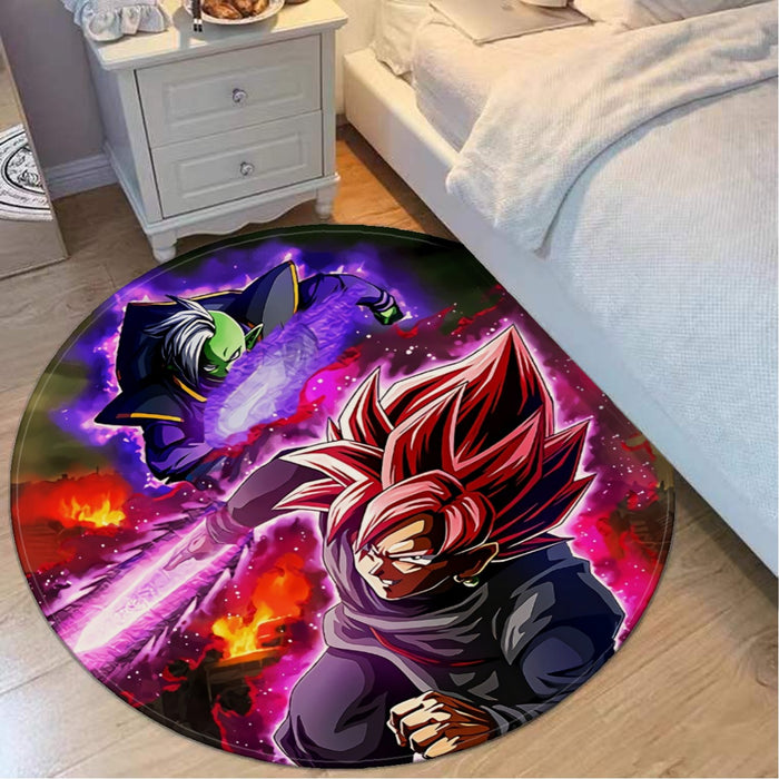 DBZ Goku Black Zamasu Super Saiyan Rose Dope Vibe Round Mat