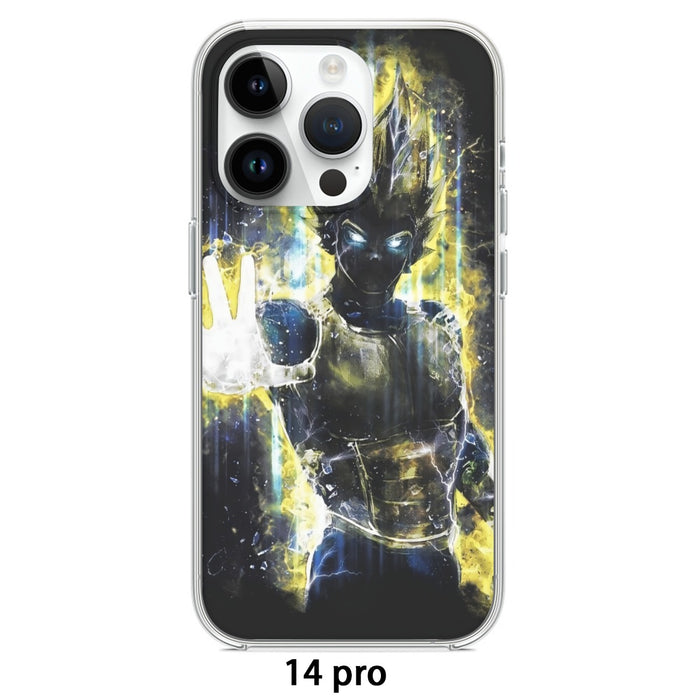 Dragon Ball Z Super Saiyan Vegeta Yellow Aura Epic Iphone 14 Case