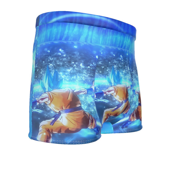 DBZ Goku SSGSS Saiyan God Blue Aura Blasting Streetwear Men's Boxer Briefs