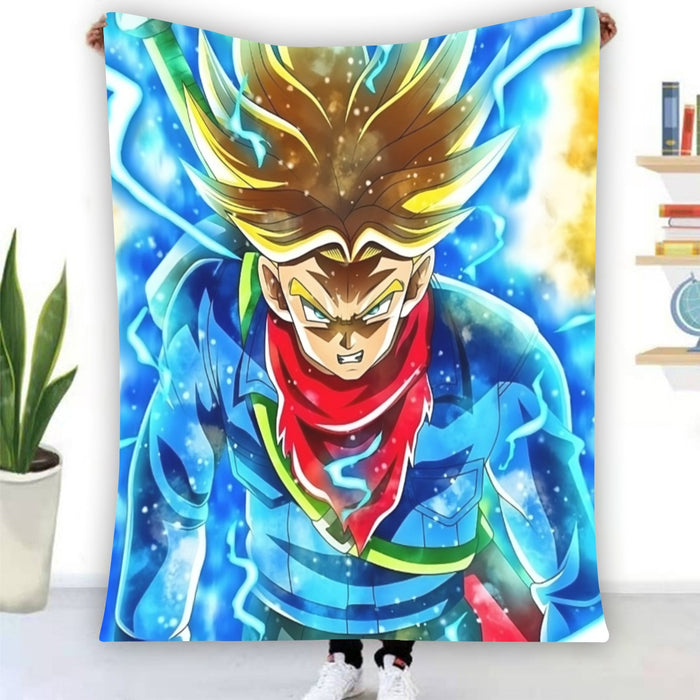 DBZ Rage Super Saiyan Trunks Portrait Unique Style Blanket